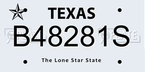 B48281S Texas License Plate