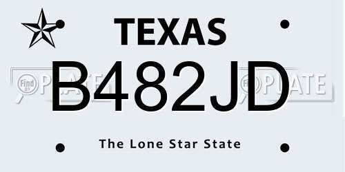 B482JD Texas License Plate