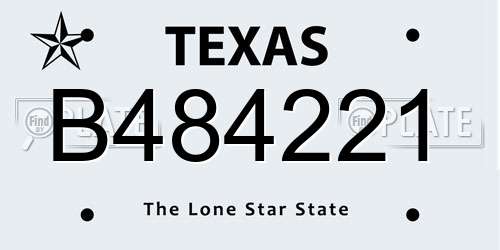 B484221 Texas License Plate