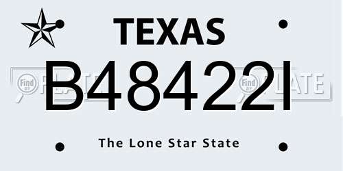 B48422I Texas License Plate