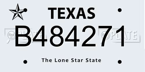 B484271 Texas License Plate