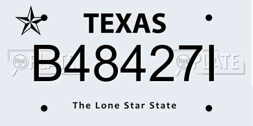 B48427I Texas License Plate