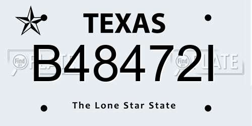 B48472I Texas License Plate