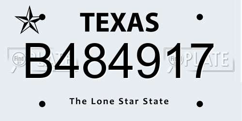 B484917 Texas License Plate