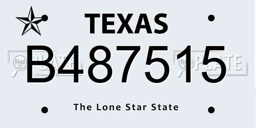 B487515 Texas License Plate