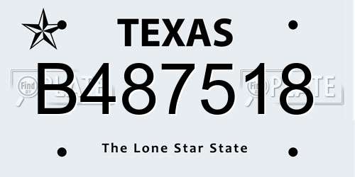 B487518 Texas License Plate