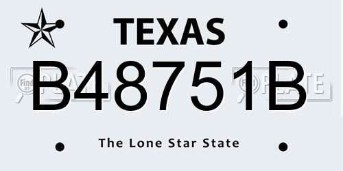 B48751B Texas License Plate