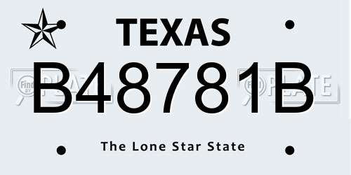B48781B Texas License Plate