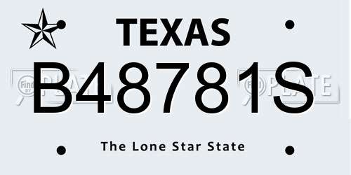 B48781S Texas License Plate