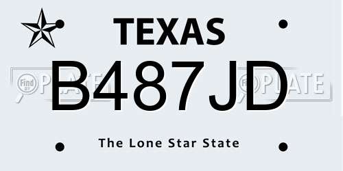 B487JD Texas License Plate