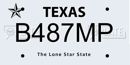 B487MP Texas License Plate