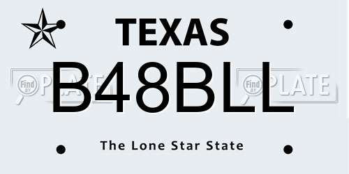 B48BLL Texas License Plate