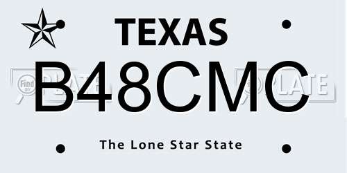 B48CMC Texas License Plate