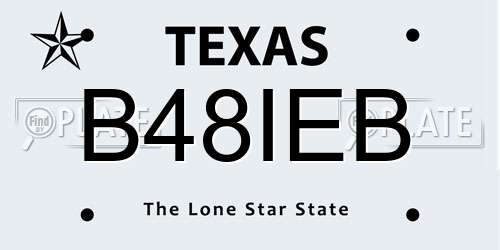 B48IEB Texas License Plate
