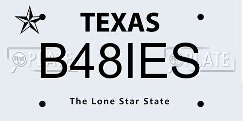 B48IES Texas License Plate