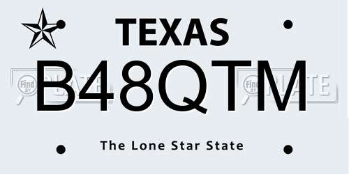 B48QTM Texas License Plate
