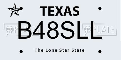 B48SLL Texas License Plate