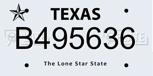 B495636 Texas License Plate