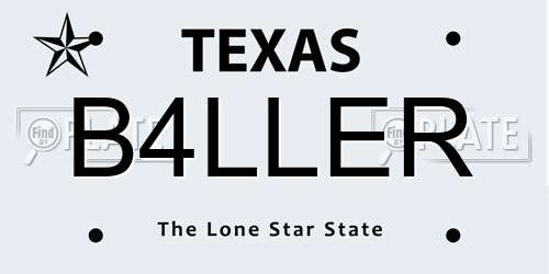 B4LLER Texas License Plate