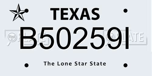 B50259I Texas License Plate