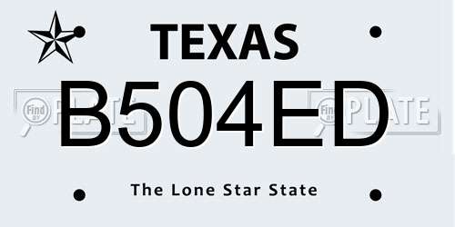B504ED Texas License Plate