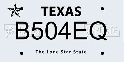 B504EQ Texas License Plate