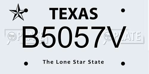 B5057V Texas License Plate