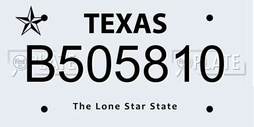 B505810 Texas License Plate