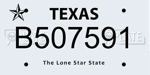 B507591 Texas License Plate