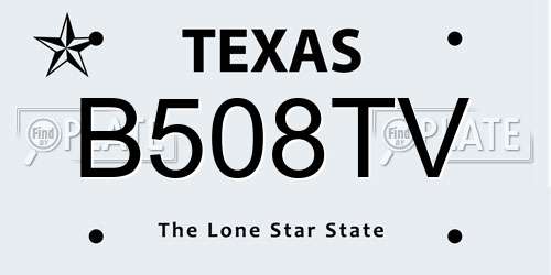 B508TV Texas License Plate