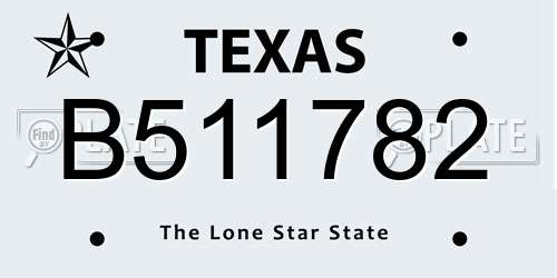 B511782 Texas License Plate