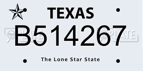B514267 Texas License Plate