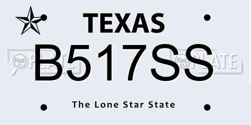 B517SS Texas License Plate