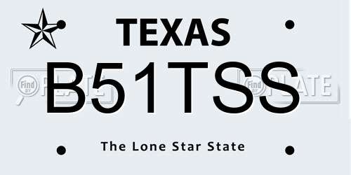 B51TSS Texas License Plate