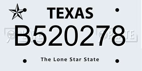B520278 Texas License Plate