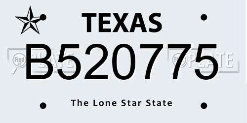 B520775 Texas License Plate