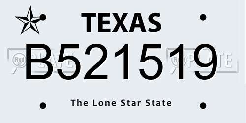 B521519 Texas License Plate