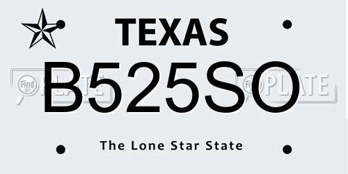 B525SO Texas License Plate