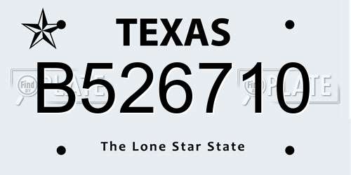 B526710 Texas License Plate