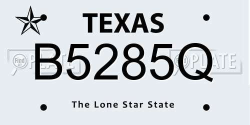 B5285Q Texas License Plate