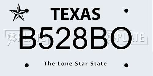 B528BO Texas License Plate