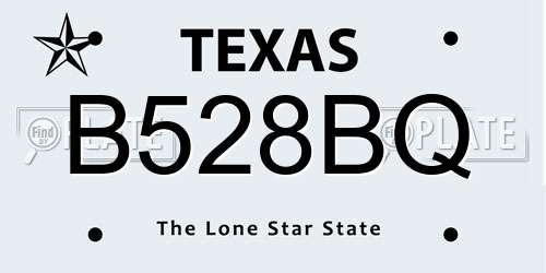 B528BQ Texas License Plate