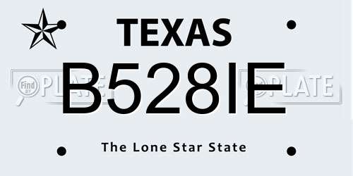 B528IE Texas License Plate