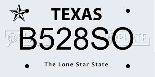 B528SO Texas License Plate