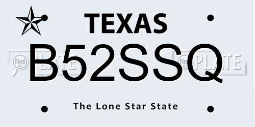 B52SSQ Texas License Plate