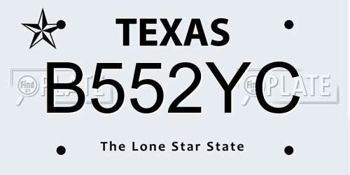 B552YC Texas License Plate