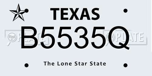 B5535Q Texas License Plate