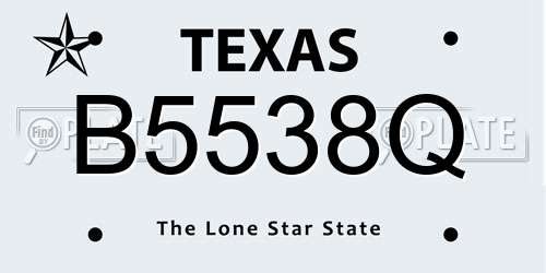 B5538Q Texas License Plate