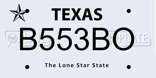 B553BO Texas License Plate