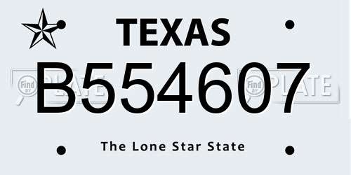 B554607 Texas License Plate
